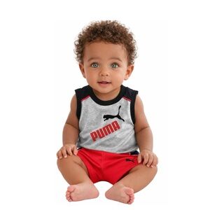 🚩SALE PUMA SHORTS OUTFIT SIZE 0-3 MONTHS